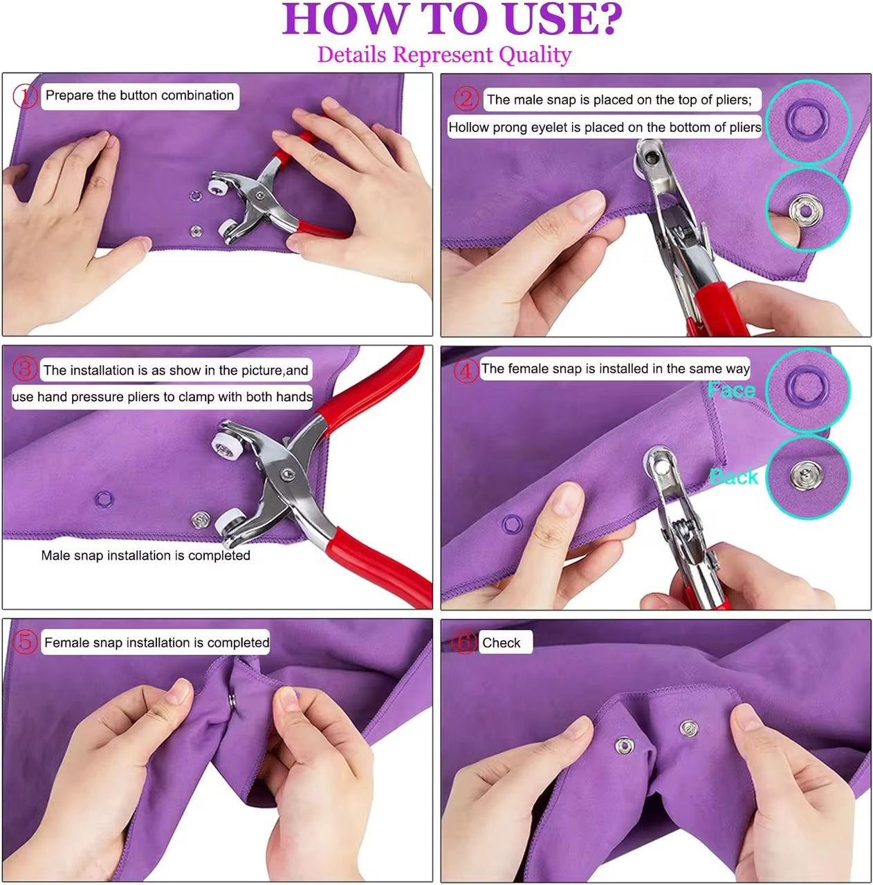 Boutons-pression/attaches textiles