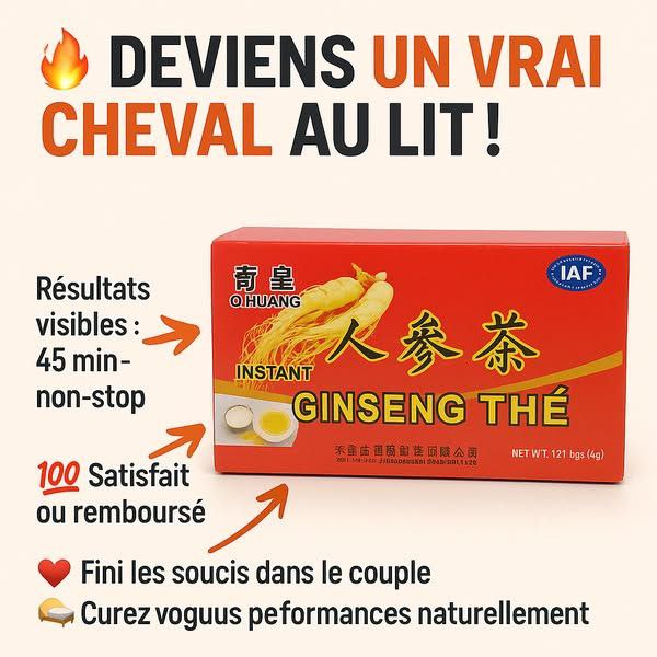 Ginseng Tea : Pack de  thés de faiblesse sexuelle 1 ACHETE 1 OFFERT